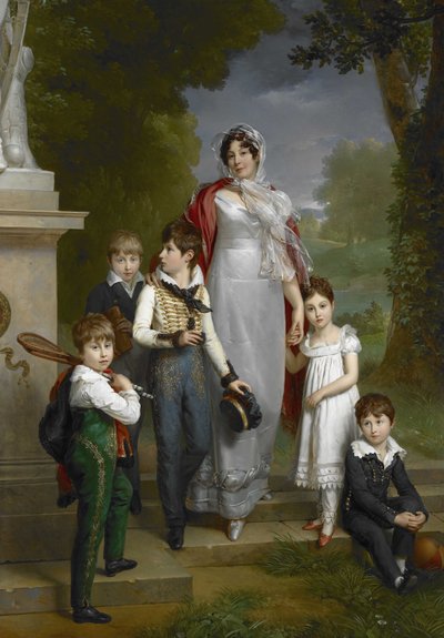 Portrait of Louise-Antoinette-Scholastique Guéhéneuc, Madame la Maréchale Lannes, Duchesse de Montebello, with Her Children by Baron François Pascal Simon Gérard